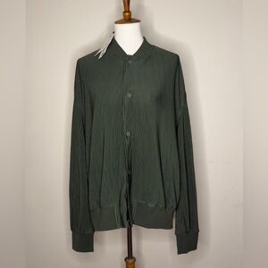 Zara Olive Ribbed Jacket NWT XL